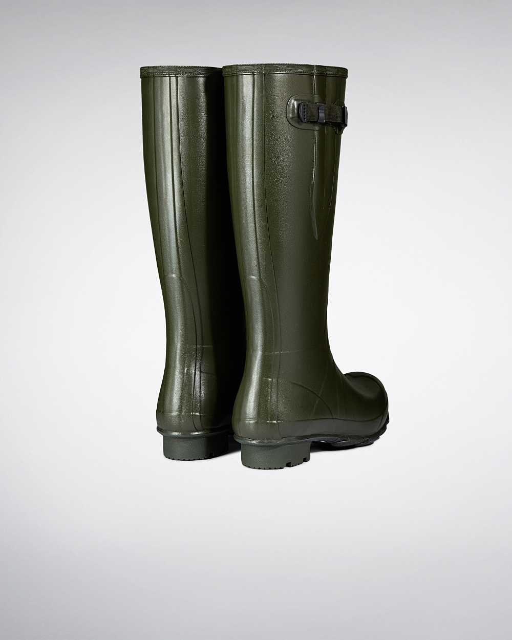 Hunter Norris Field Side Adjustable Neoprene Lined Men's Wellies NZ-37358Q Dark Olive
